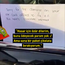Otoparkta cipe çarpan kişinin bıraktığı 'vahim not'