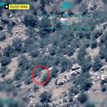 Bombardımandan kaçmaya çalışan terörist böyle avlandı