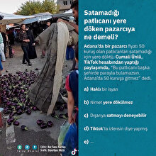 Satamadığı patlıcanı yere döken pazarcıya ne demeli?