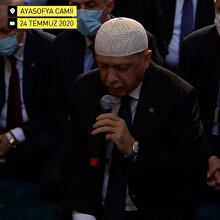 Erdoğan'dan Ayasofya Camii'nde Kur'an tilaveti