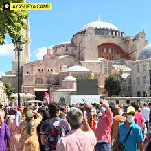 Ayasofya Camii'ne Kurban Bayramı'nda yoğun ilgi
