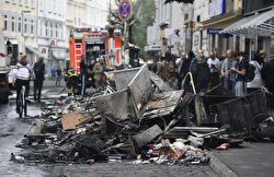 Damages are seen on a street after demonstrations at the G20 summit in Hamburg, Germany