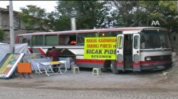 Otobüs fırın oldu