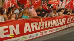 MADRİD'TE PROTESTO GÖSTERİLERİ