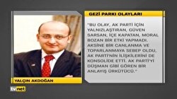 Yalçın Akdoğan Gezi açıklaması