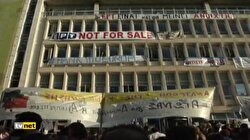 Yunanistan'da televizyon kapatma protestosu