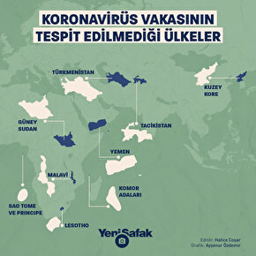 Çinin Wuhan kentinde ortaya çıkan ve kısa sürede tüm dünyaya yayılan koronavirüs salgını can almaya devam ediyor. Virüs 183 ülkeye yayılırken, bu ülkelerde koronavirüs vakası tespit edilmedi.