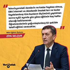 Bakan Ziya Selçuktan yeni eğitim dönemiyle ilgili açıklama