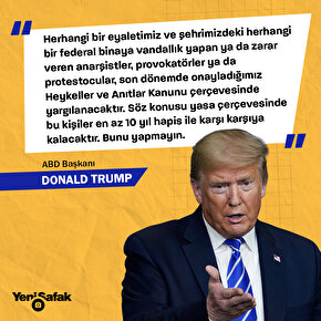 ABD Başkanı Trumptan şiddet eylemlerine karışan protestoculara en az 10 yıl hapis tehdidi