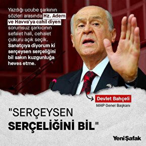 MHP Genel Başkanı Devlet Bahçeli Sezen Aksuya sert çıktı: Serçeysen serçeliğini bil sakın kuzgunluğa heves etme