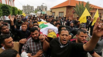 Funeral ceremony of a martyred Palestinian in Khan Yunis