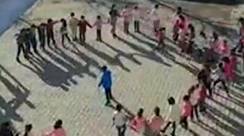 Schoolchildren dance their hearts out in traditional Turkish boogie