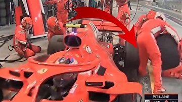 Kimi Raikonen'in Mekaniklerin ayağını kırma anı!