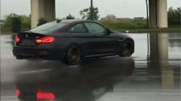 BMW M4 ile 360 derece spin attı