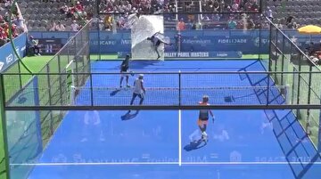Tenis maçında cama çarptı ve ölümden döndü!
