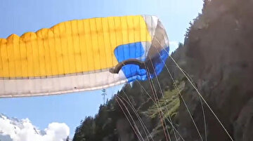 Yamaç paraşütü yaparken felaketin eşiğinden döndü