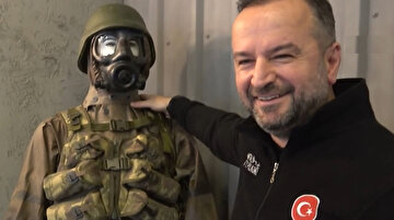 Cansız mankenden korkan hırsız panikle kaçtı