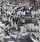 Laliş'te her yıl düzenlenen Yezîdî festivalinde Dabke dansını oynayan bir grup, 18 Ekim 1946.<br><br>Dabke veya Halay; tek bir kişi tarafından yönetilen, uzun sıralı, kadınlı erkekli gruplar halinde oynanan danslardır. Bu görüntüde, önde bir müzisyenin bulunduğu çıplak ayaklı geleneksel kıyafetler giyen dansçılar, el ele tutuşup merdivenlerden çıkmaktadır. 