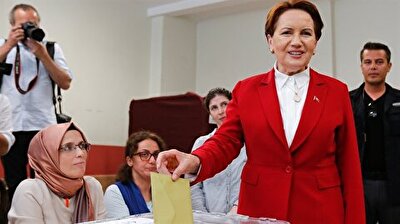 Female presidential candidate Akşener votes in Turkey elections