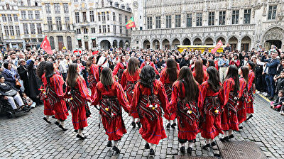 بلجيكا.. رقصات فولكلورية تركية وسط بروكسل