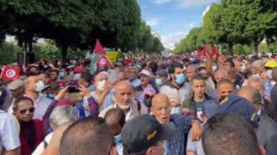 Thousands rally against Tunisia president’s power grab