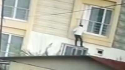 Thief hurls himself out of window when confronted by homeowner in Turkey