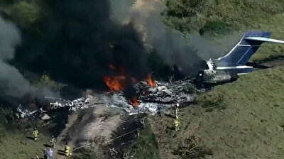 Plane bursts into flames shortly after takeoff in Texas with 'miraculous ending'