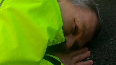 Climate activists glue themselves to concrete in bizarre UK protest