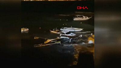 Storm in Turkish coastal town capsizes fishermen boats