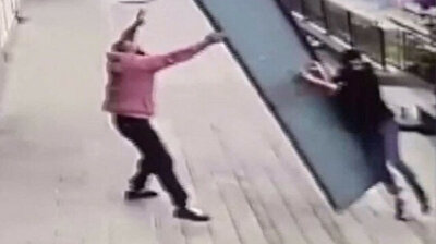 Gone with the wind! Turkish man flies with signboard in storm