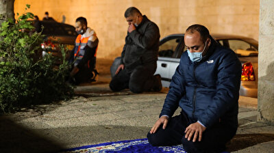 Muslim worshippers perform first Tarawih prayer of Ramadan at Jerusalem's Aqsa Mosque