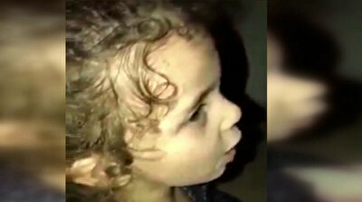 Little girl prays for her life during Israeli air strikes on Gaza