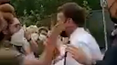 French President Macron slapped in face by member of public