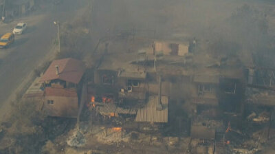 Terrifying aerial footage shows destruction after massive forest fire in Turkey