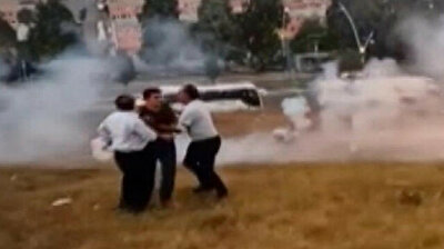 Boom! Firework explodes between wedding guests