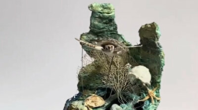 Turtle and jellyfish dance in sublime miniature