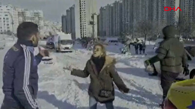 Foreign woman refuses to pay Istanbul taxi driver after cab gets stuck in snow