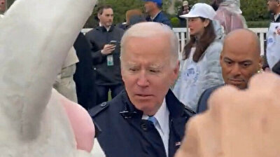 Easter Bunny gives Joe Biden a scare