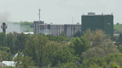 Grain stores in Zaporizhzhia, Ukraine, damaged by ongoing Russian attacks
