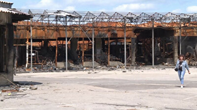 Russian shelling completely burns down marketplace in Ukraine's Kharkiv