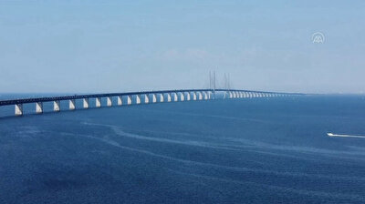 Oresund Bridge on Oresund Strait links Sweden and Denmark