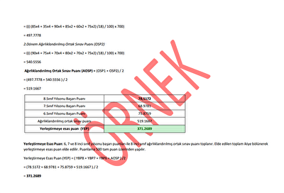 Teog Puan Hesaplama 2016 2017 Teog Esas Puan Hesaplama Tablosu