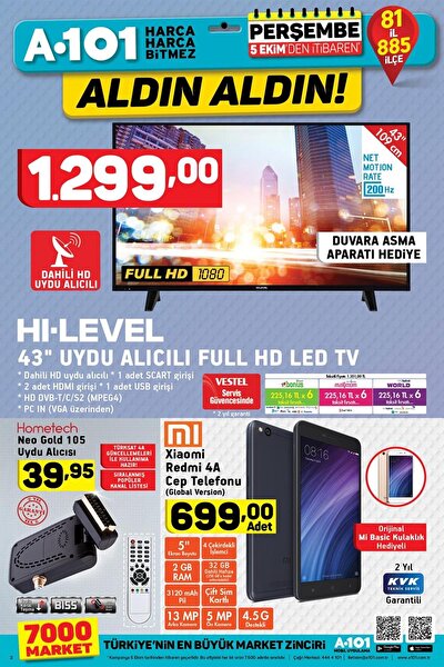 5 Ekim A101 Aktuel Urunler Listesi