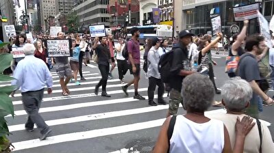 New Yorkers protest US immigration policies outside Amazon Store