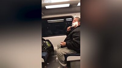 Passenger shaves beard on train