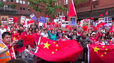 Overseas Chinese associations gather in London against violence in Hong Kong