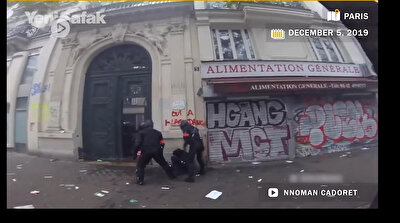 Shocking footage reveals French police almost beating protestor to death!