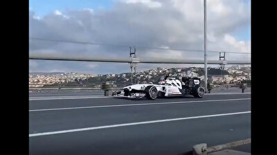 Formula 1 driver Pierre Gasly puts on stunning performance on Bosphorus Bridge in Turkey
