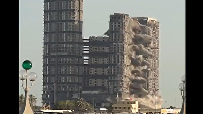 Record-setting demolition of Abu Dhabi's Meena Plaza Towers