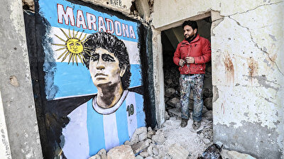 Syrian graffiti artist pays tribute to Maradona